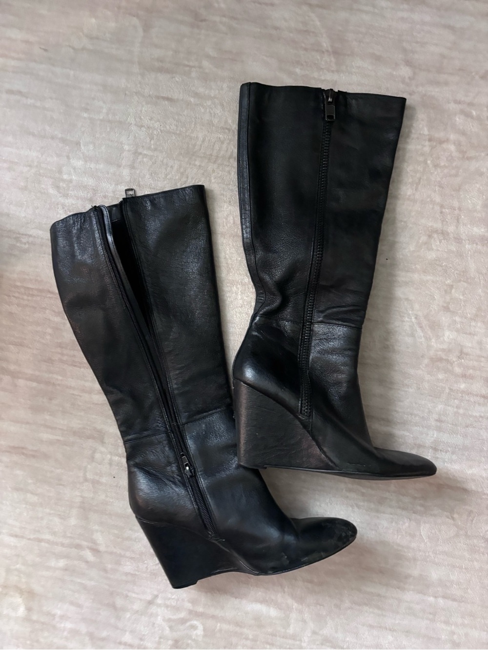 Steve Madden Wedge Knee-High Boots in Black